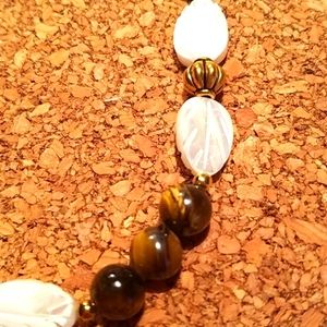 Genuine Tiger Eye & Mother of Pearl One of a Kind!! Handcrafted Necklace...